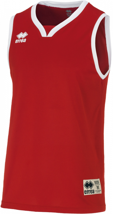 Errea - California Basketball T-Shirt - Czerwony & biały